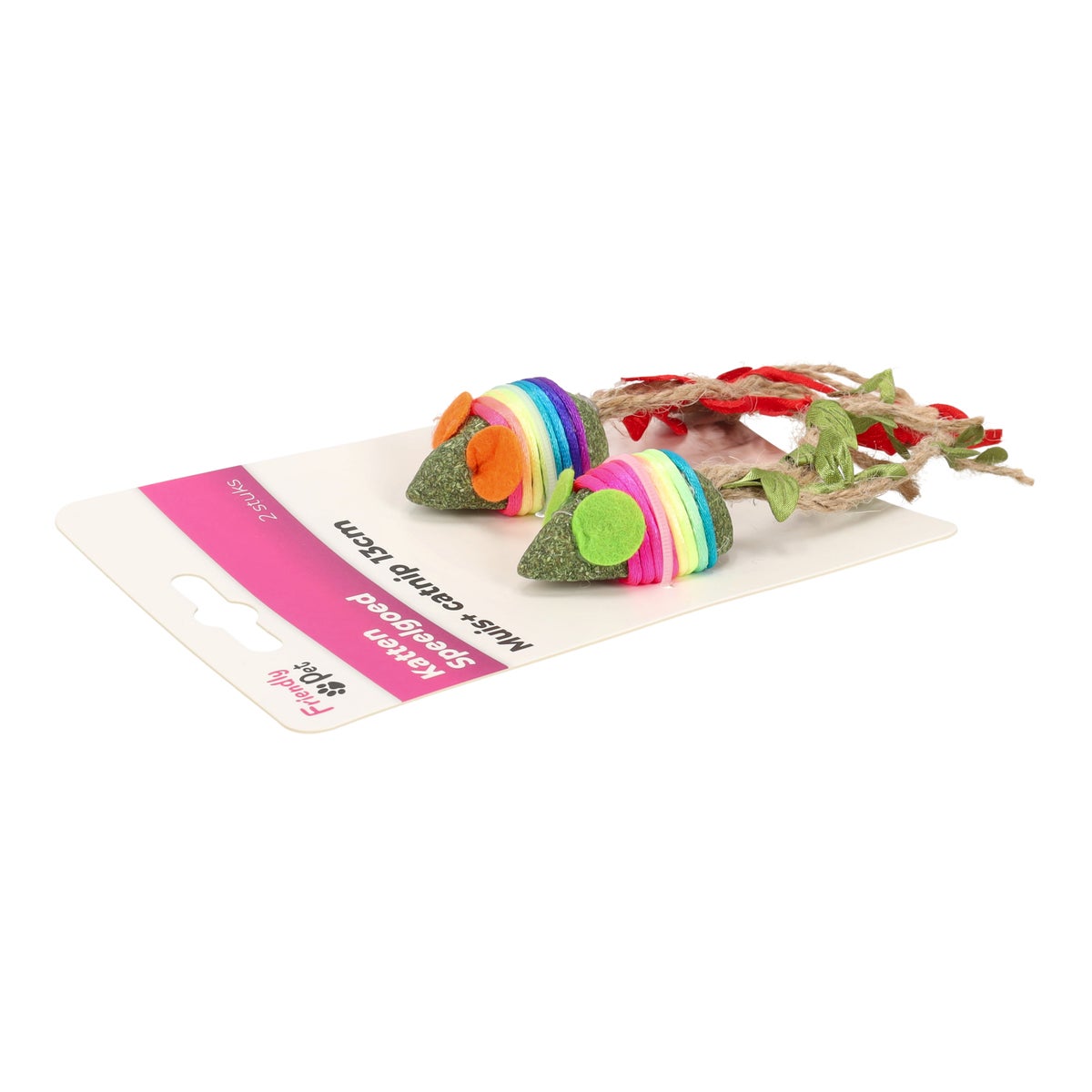 Kattenspeeltje muis+catnip 13cm 2st FP Kattenspeeltje muis+catnip 13cm 2st FP