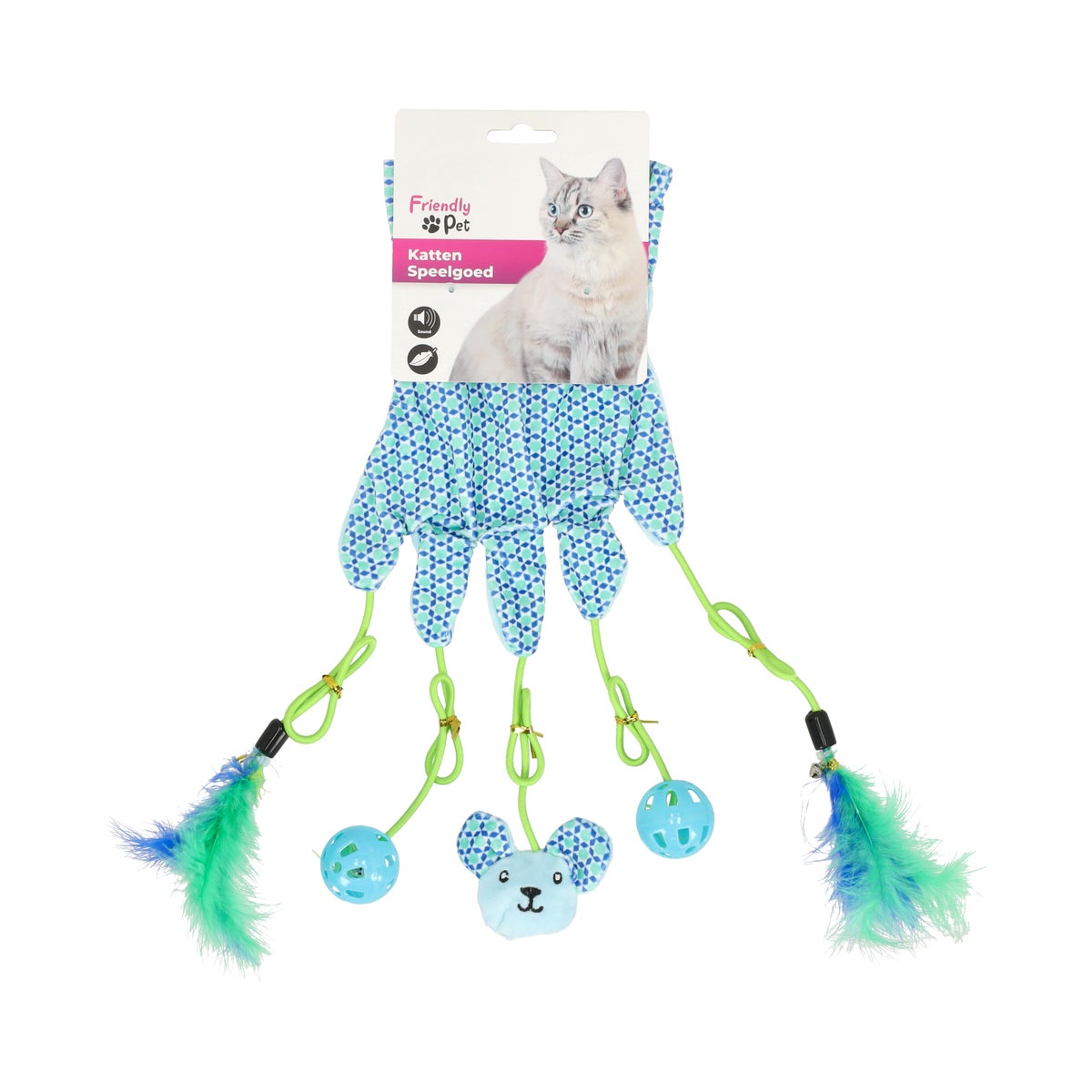 Kattenspeeltje handschoen Marion blauw FP Kattenspeeltje handschoen Marion blauw FP