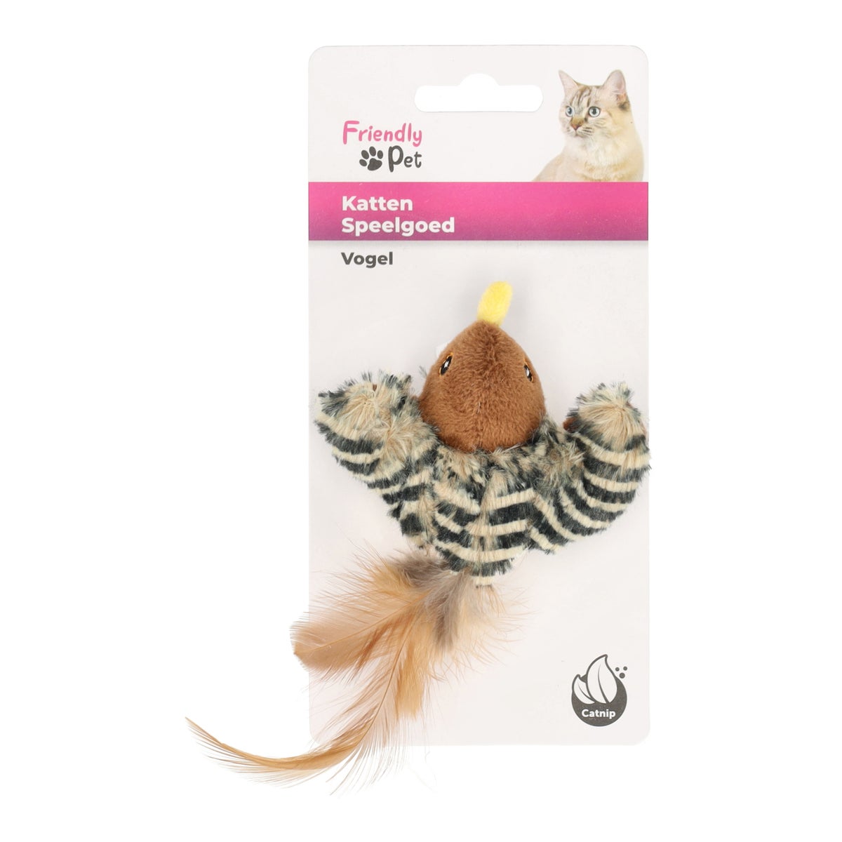 Kattenspeeltje Zinga vogel bruin 10x13x4,5cm FP Kattenspeeltje Zinga vogel bruin 10x13x4,5cm FP