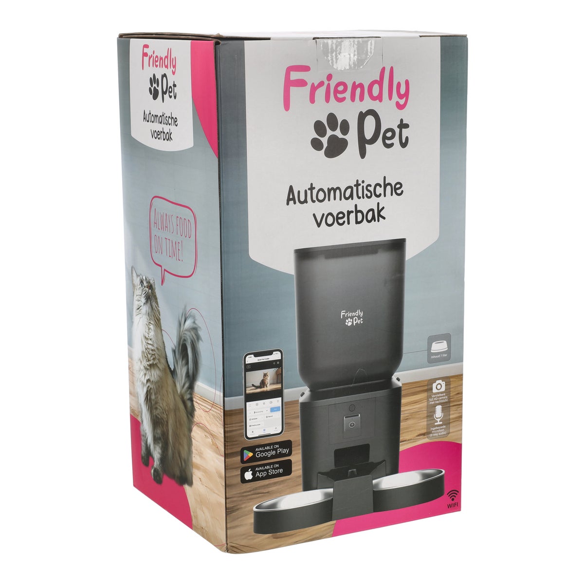 Voerbak automatisch app 7L duo zwart Voerbak automatisch app 7L duo zwart