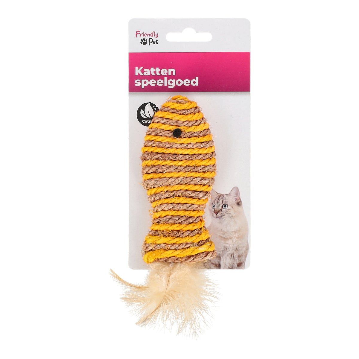 Speelgoed kat vis 14 cm bruin geel Speelgoed kat vis 14 cm bruin geel