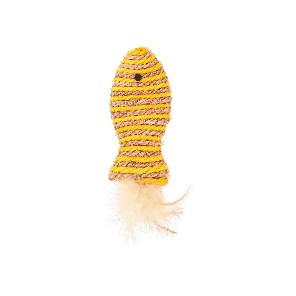 Speelgoed kat vis 14 cm bruin geel Speelgoed kat vis 14 cm bruin geel