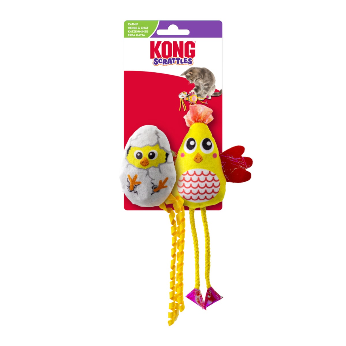Kong kattenspeelgoed scrattles kip 2 stuks Kong kattenspeelgoed scrattles kip 2 stuks