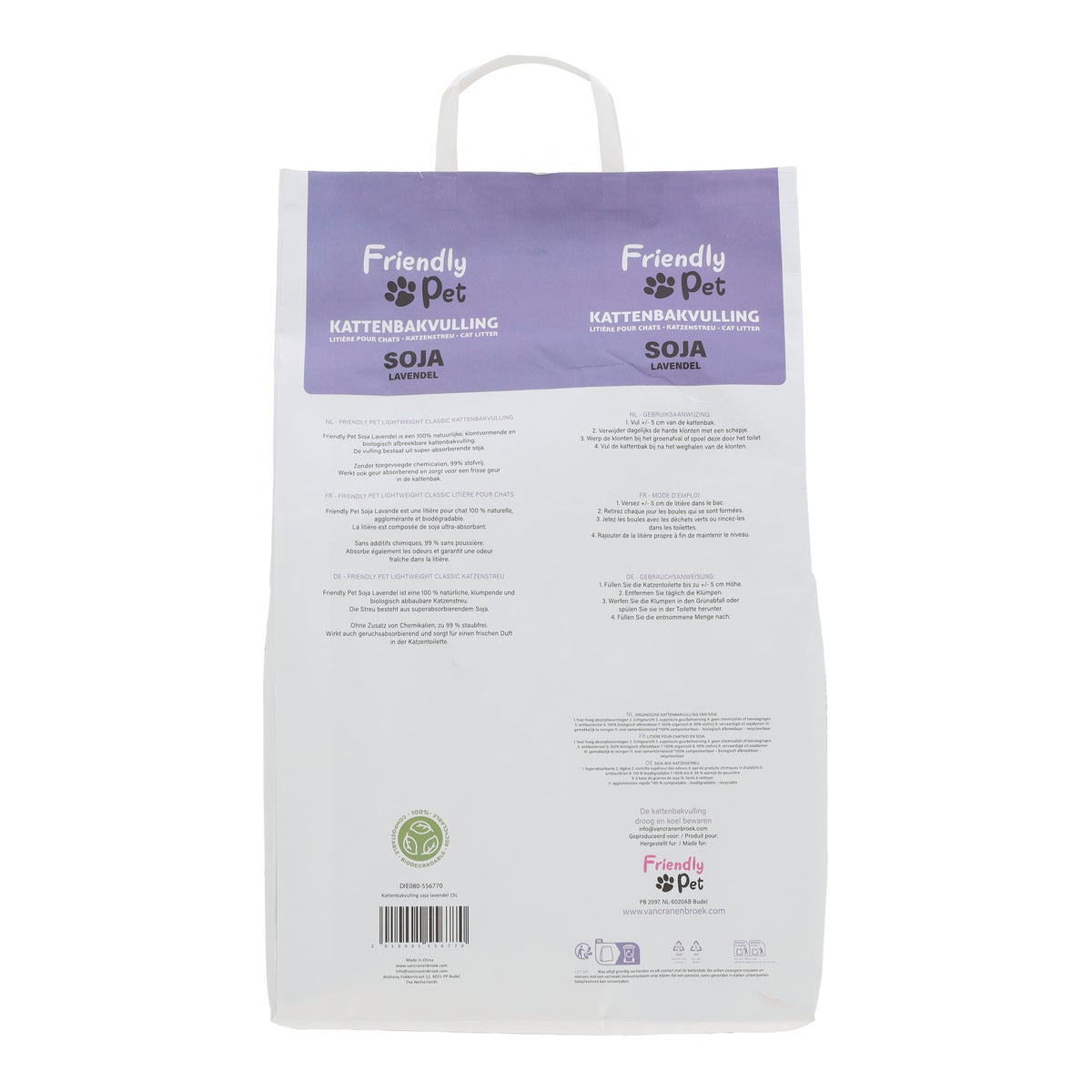 Kattenbakvulling soja lavendel 15 L Kattenbakvulling soja lavendel 15 L