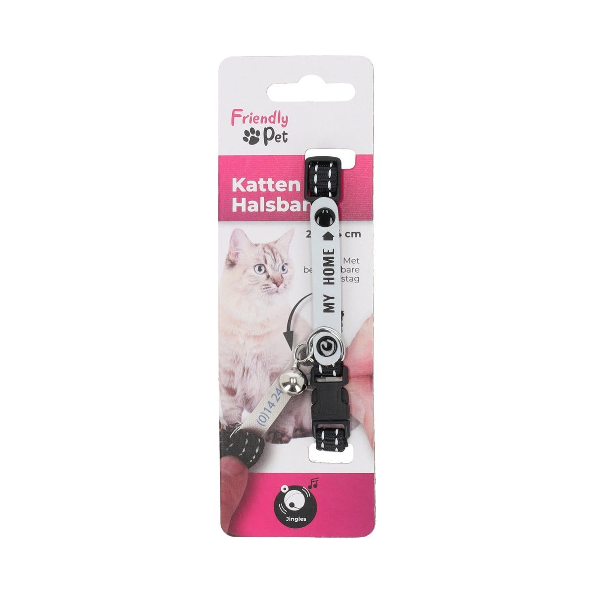 Kattenhalsband Jaggo zwart 20-34cm 10 mm Friendly Pet Kattenhalsband Jaggo zwart 20-34cm 10 mm Friendly Pet
