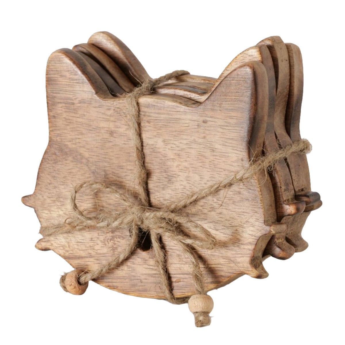 Onderzetter kat hout 10 cm 4st. Onderzetter kat hout 10 cm 4st.