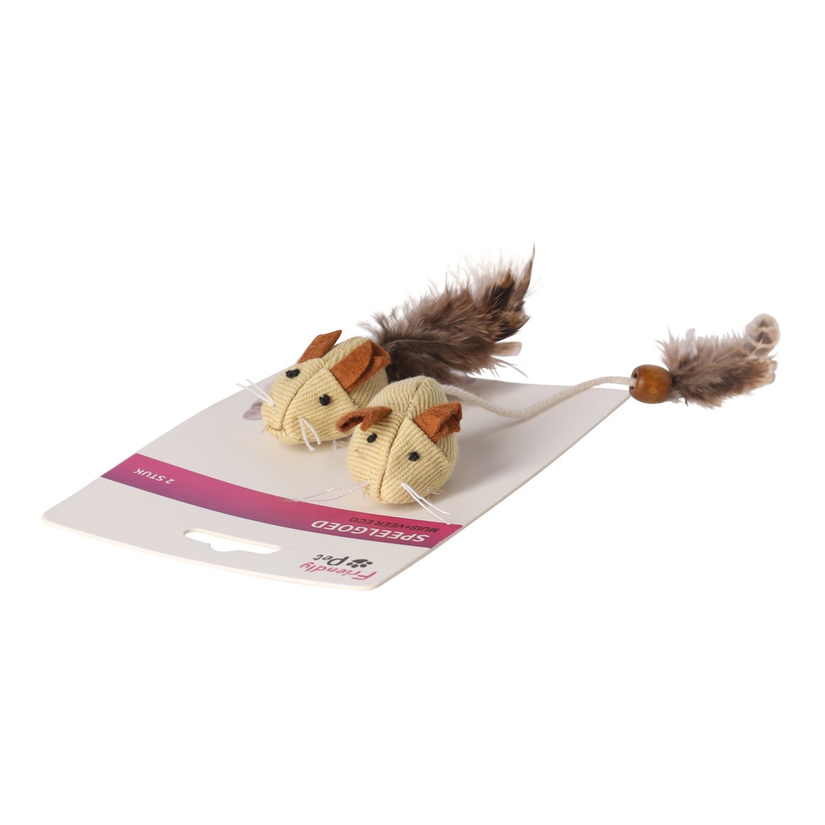 Kattenspeeltje muis + veer eco FP Kattenspeeltje muis + veer eco FP