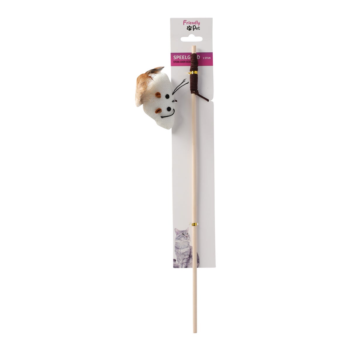 Kattenspeeltje stok + dier eco assorti Friendly Pet Kattenspeeltje stok + dier eco assorti Friendly Pet