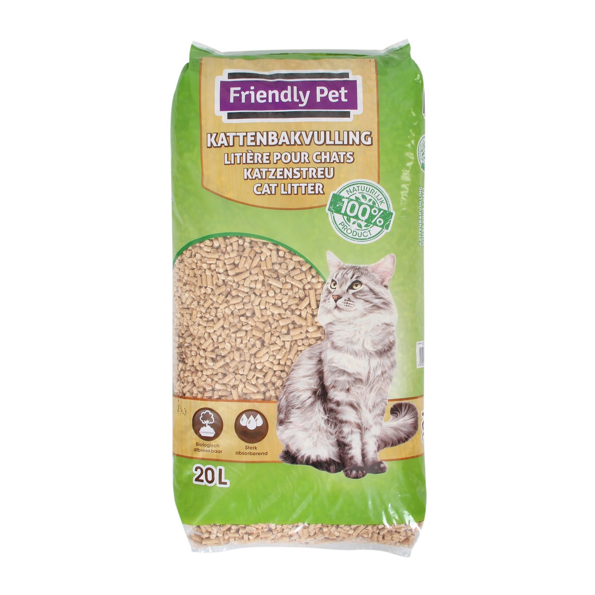 Kattenbakvulling houtkorrel 20L Kattenbakvulling houtkorrel 20L