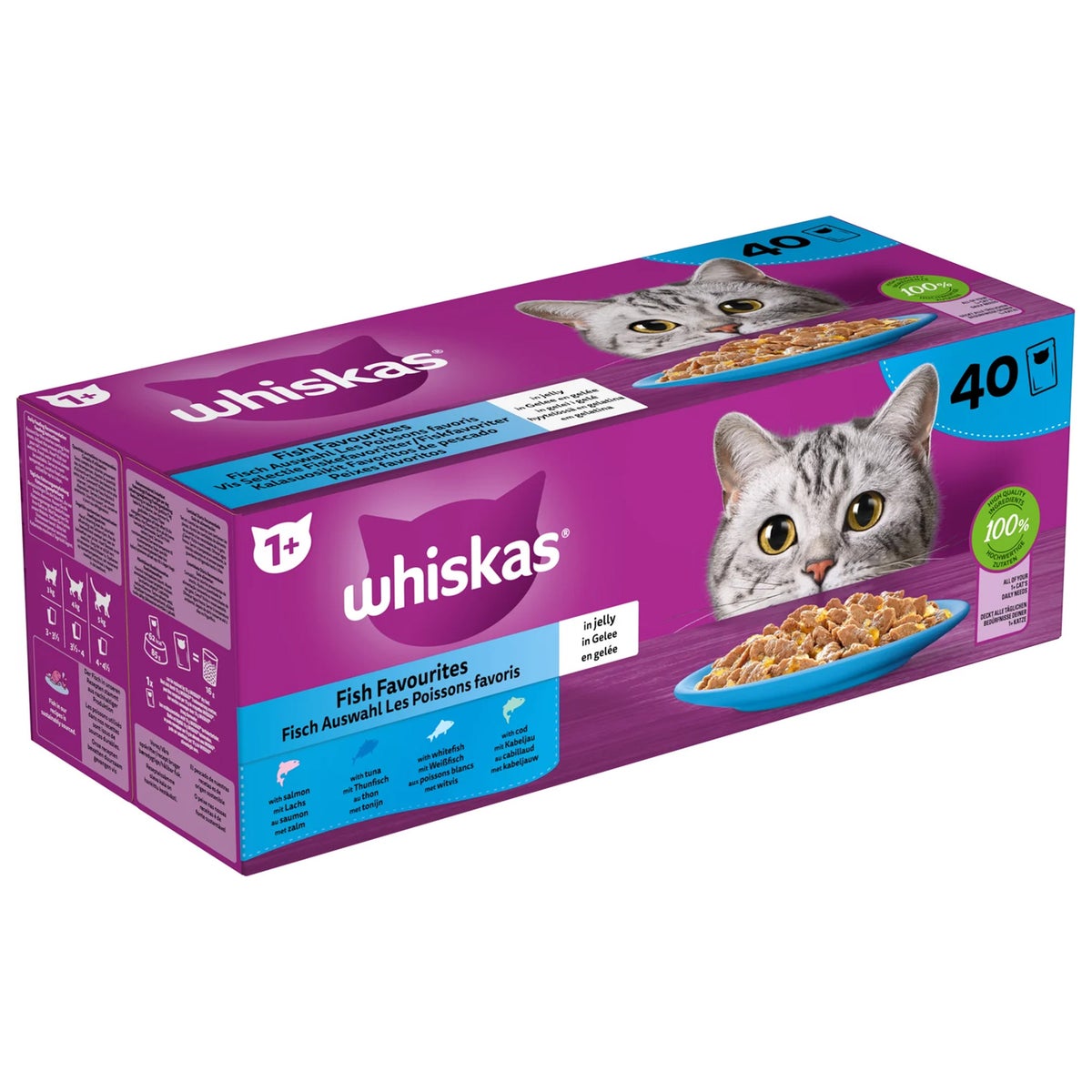 Whiskas natvoer vis 40 stuks Whiskas natvoer vis 40 stuks