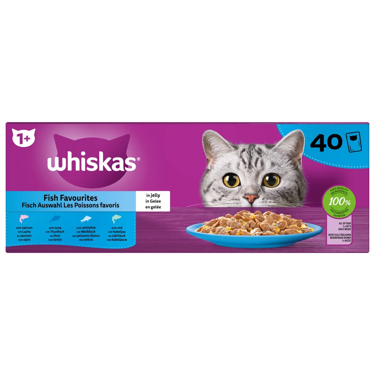 Whiskas natvoer vis 40 stuks Whiskas natvoer vis 40 stuks