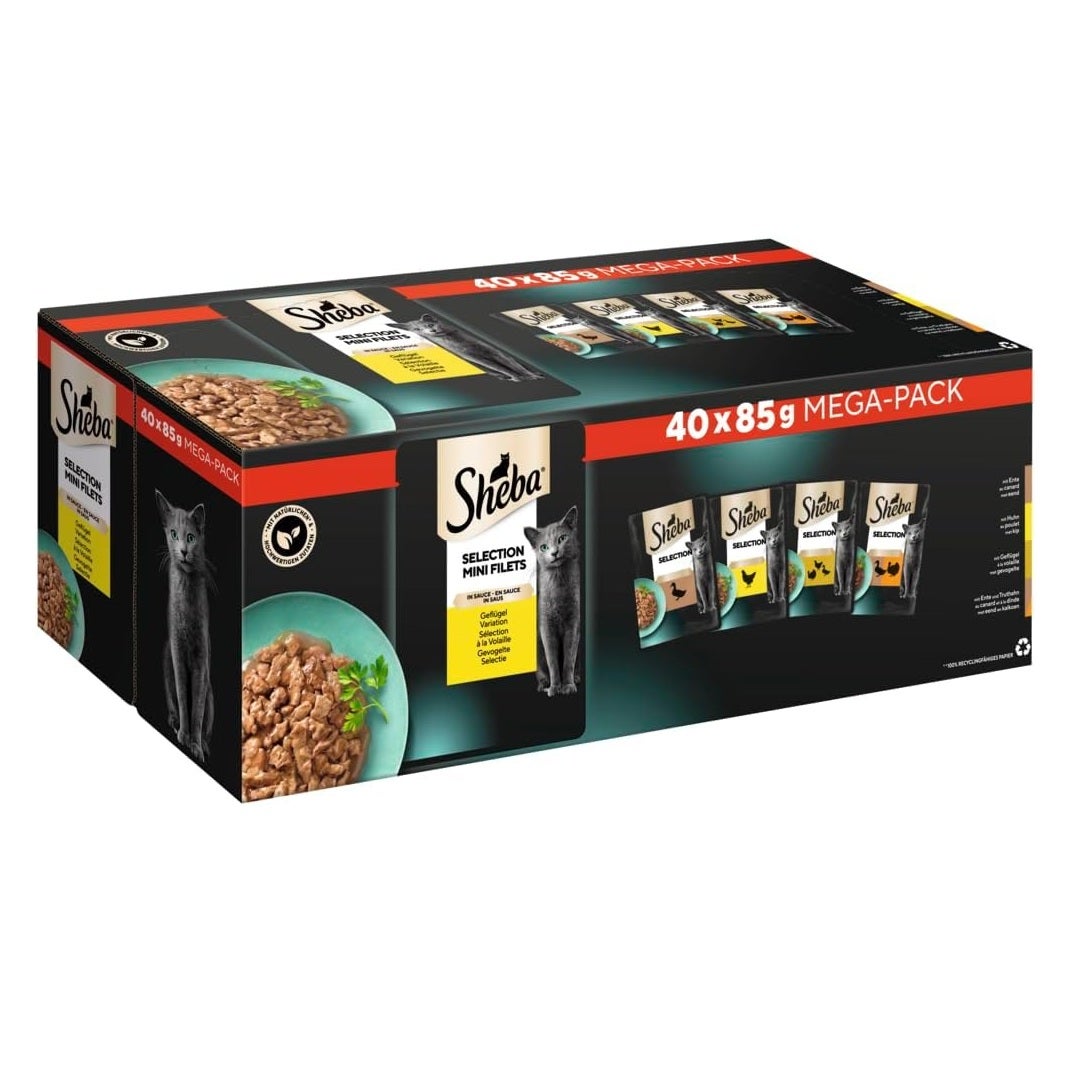Kattenvoer mega-pack gevogelte 40st. Sheba Kattenvoer mega-pack gevogelte 40st. Sheba