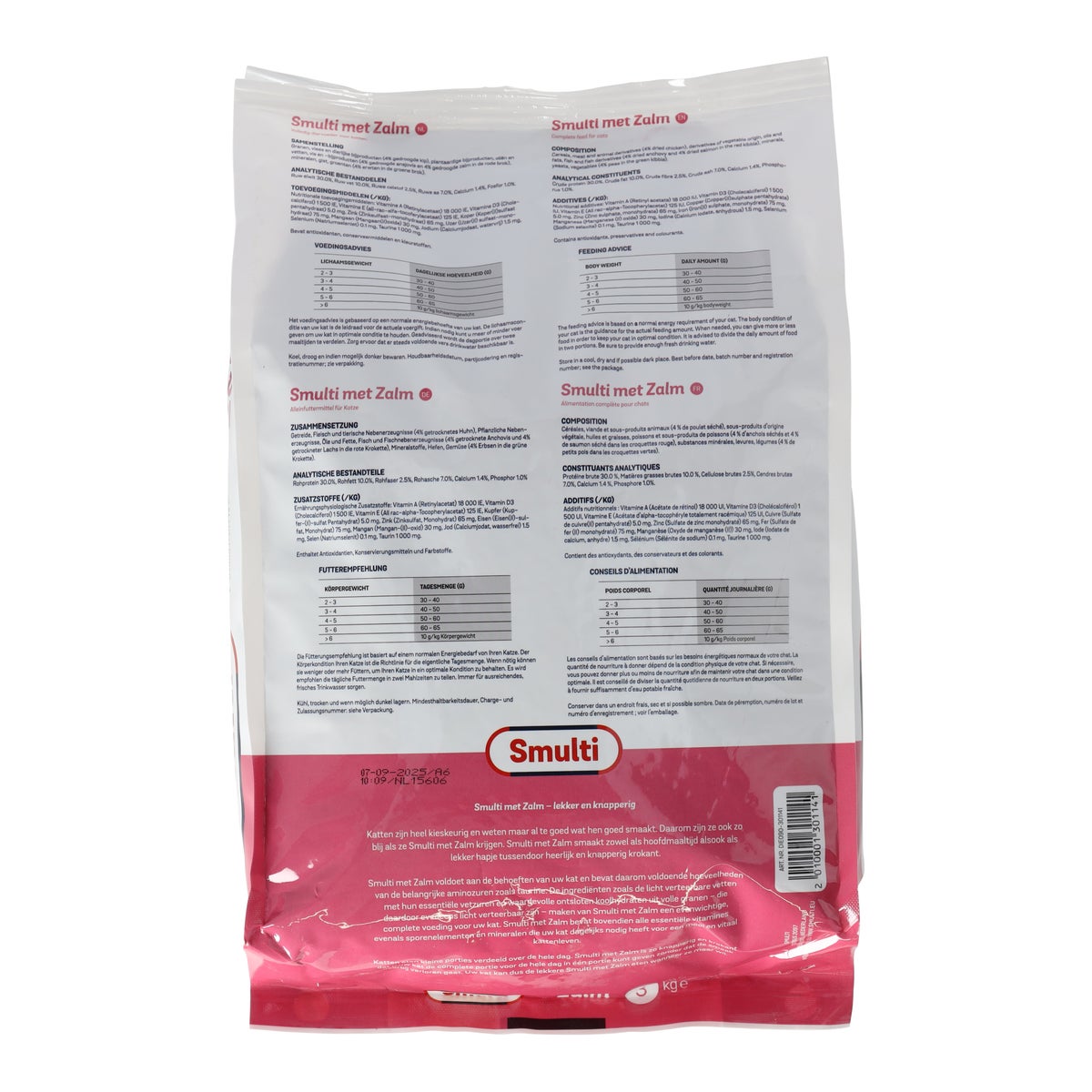 Voer kat adult zalm 3kg Smulti Voer kat adult zalm 3kg Smulti