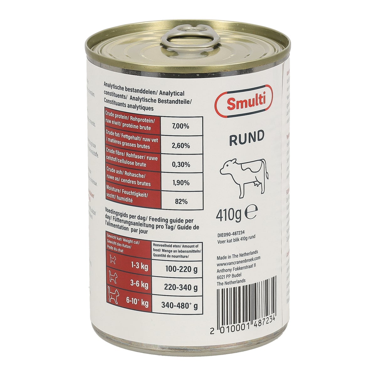 Kattenvoer Blik 410g Rund Smulti Kattenvoer Blik 410g Rund Smulti