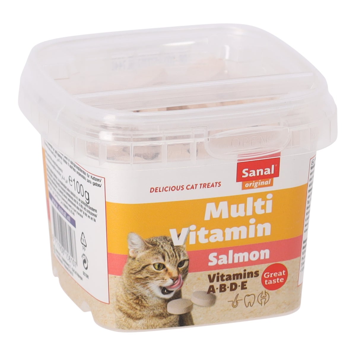 Kattensnack multi vitamin salmon bites 100 gr Sanal Kattensnack multi vitamin salmon bites 100 gr Sanal