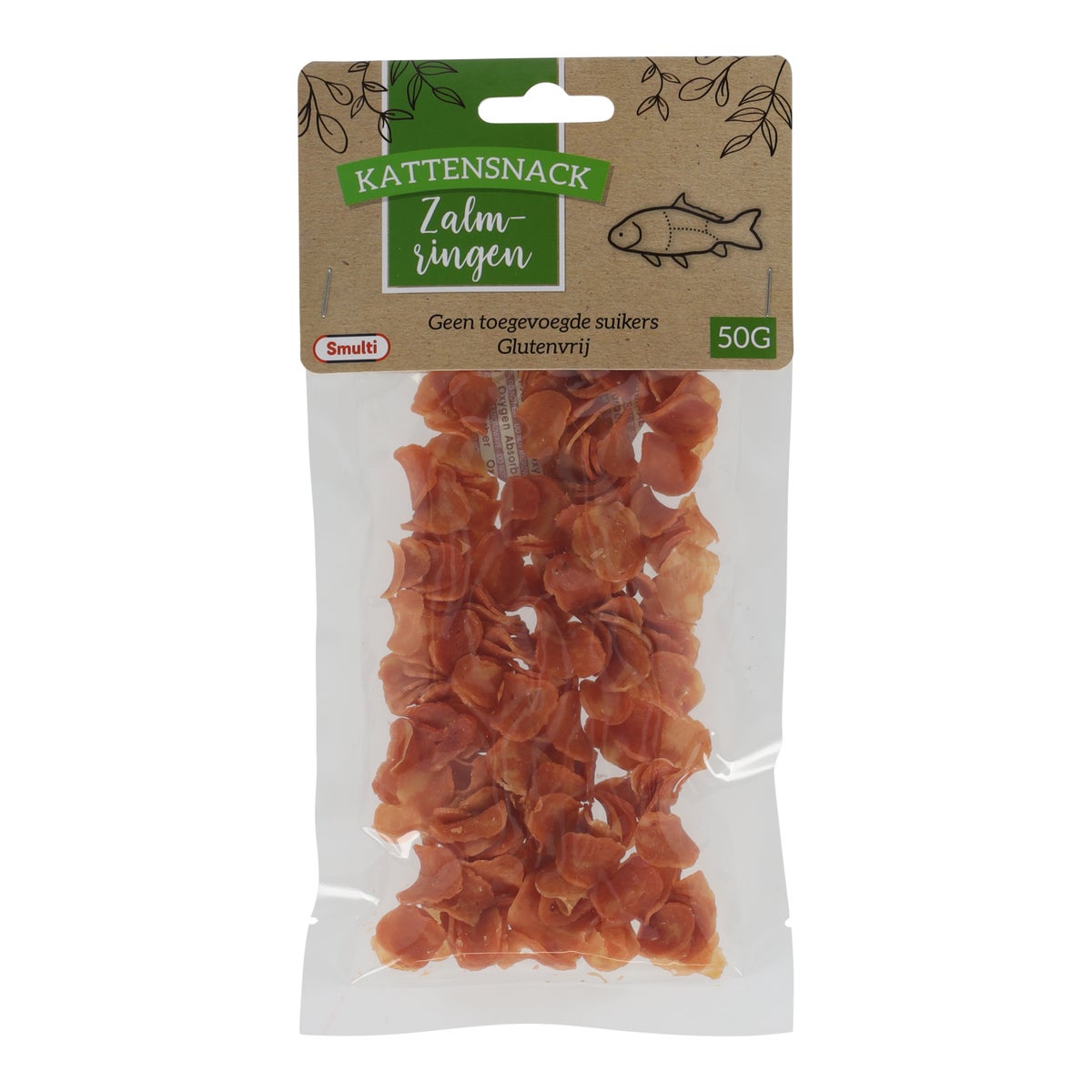 Snack kat zalm rings 50G Snack kat zalm rings 50G