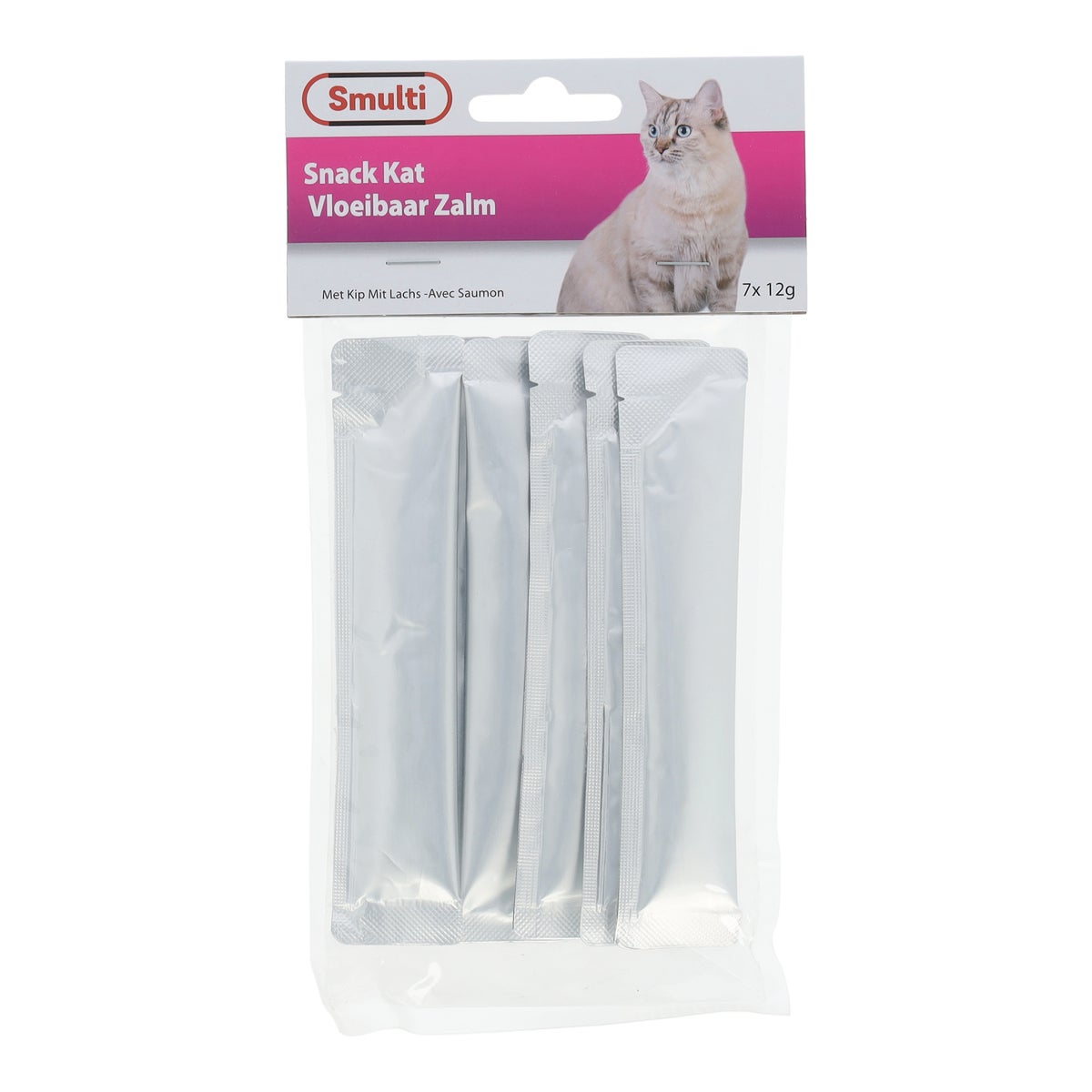 Kattensnack vloeibaar zalm 7 x 12 g Kattensnack vloeibaar zalm 7 x 12 g