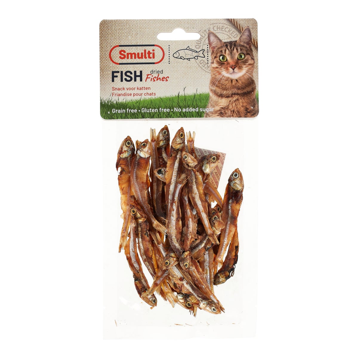 Snack K gedroogde vis 50g Smulti Snack K gedroogde vis 50g Smulti