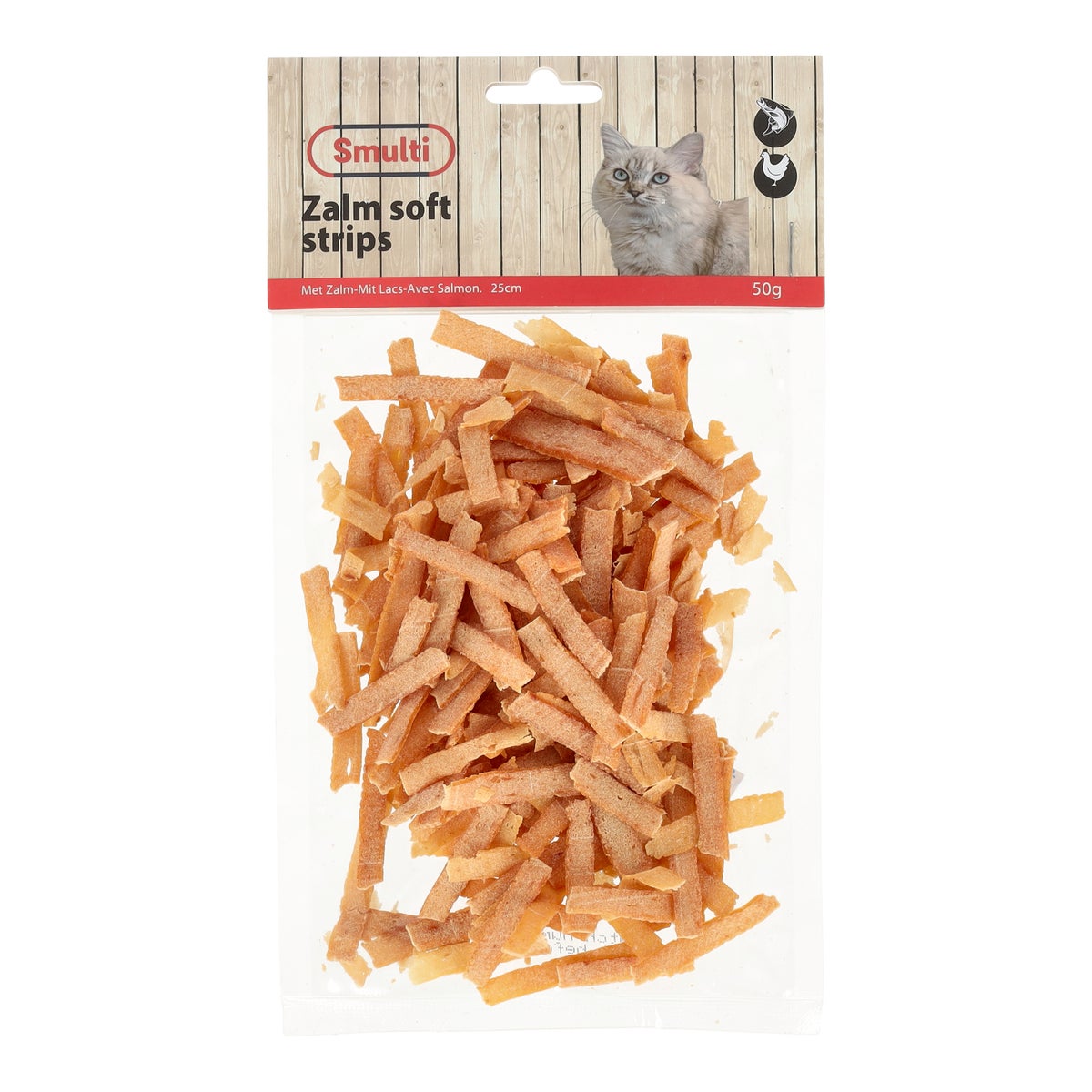 Snack kat zalm soft strips 50g Snack kat zalm soft strips 50g