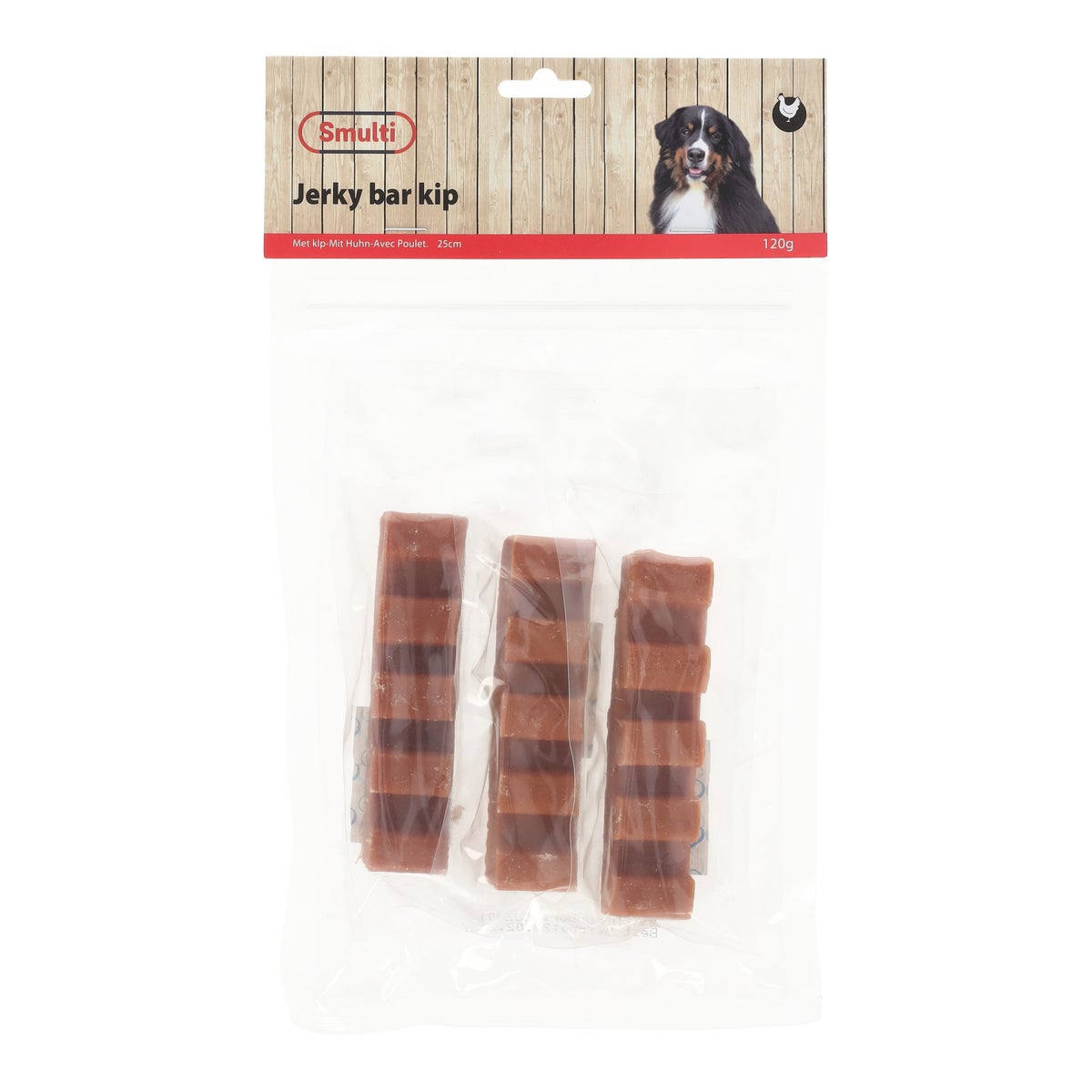 Hondensnack jerky bar kip 120 g Hondensnack jerky bar kip 120 g