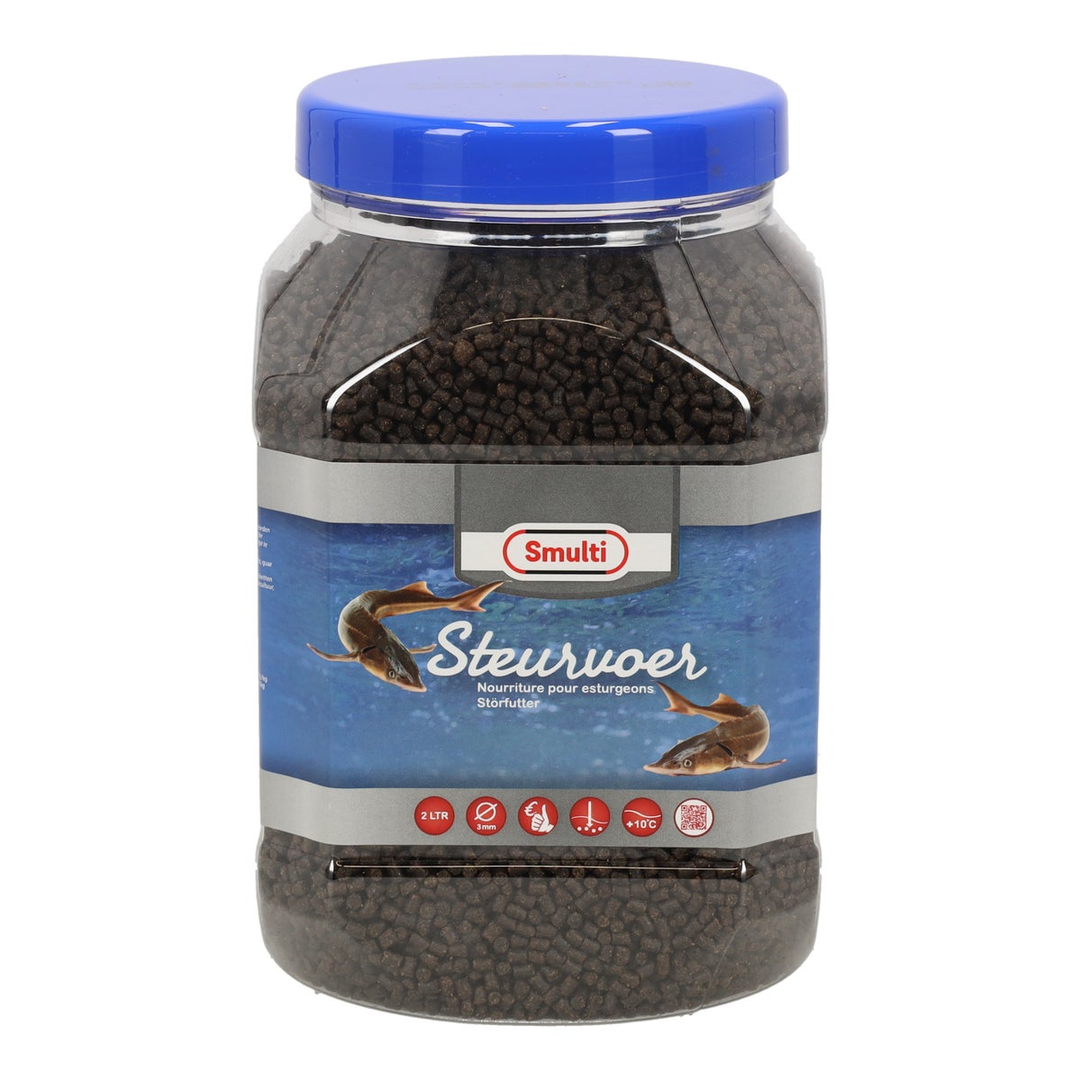 Visvoer steur 3 mm 2 L Smulti Visvoer steur 3 mm 2 L Smulti