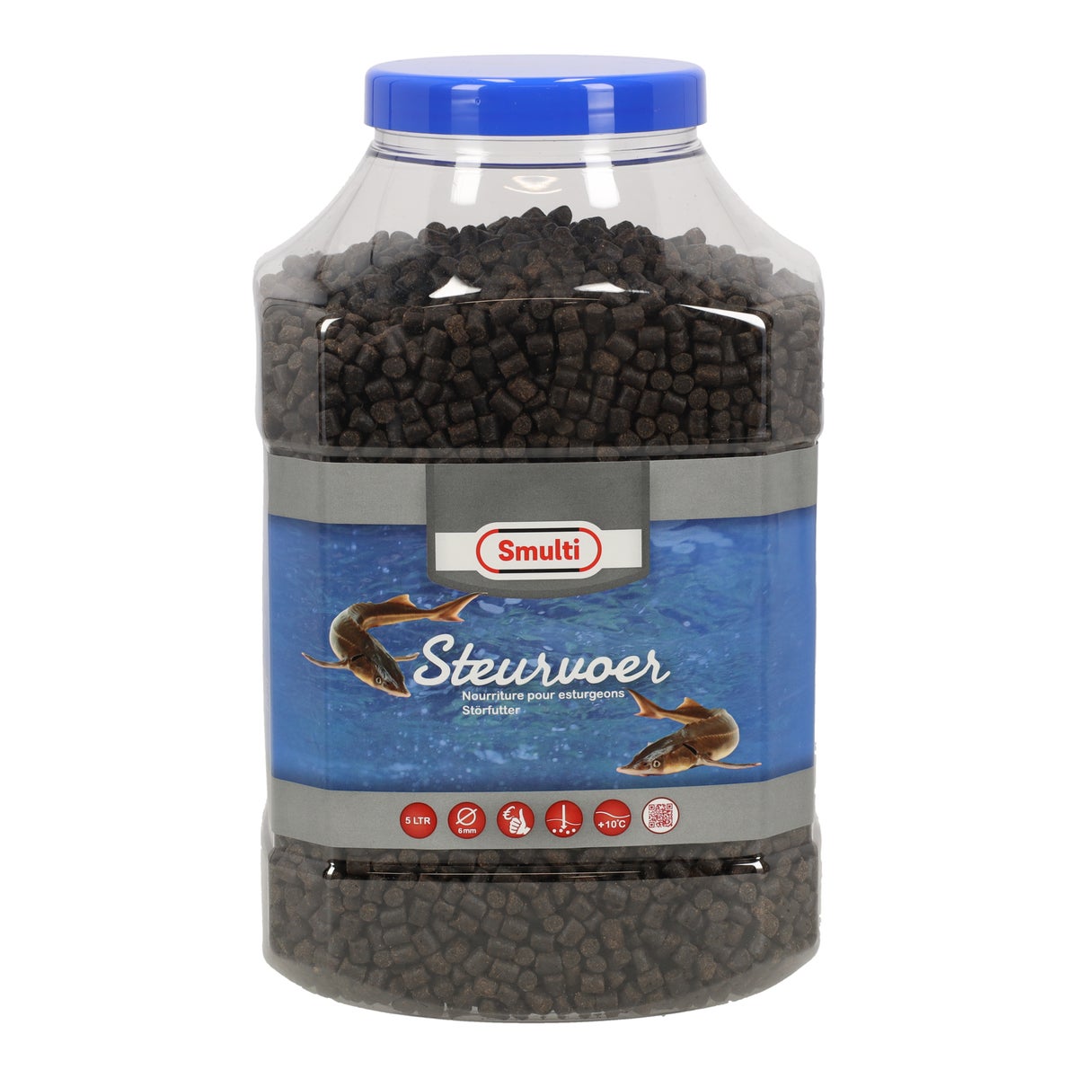 Visvoer steur 6mm 5L Smulti Visvoer steur 6mm 5L Smulti