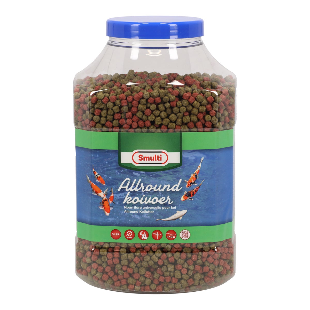Visvoer koi 2-kleur 6 mm Smulti 5 L Visvoer koi 2-kleur 6 mm Smulti 5 L