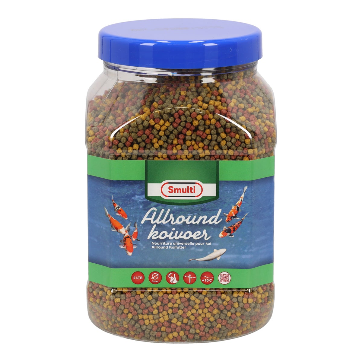 Visvoer koi 3-kleur 3mm 2L Smulti Visvoer koi 3-kleur 3mm 2L Smulti