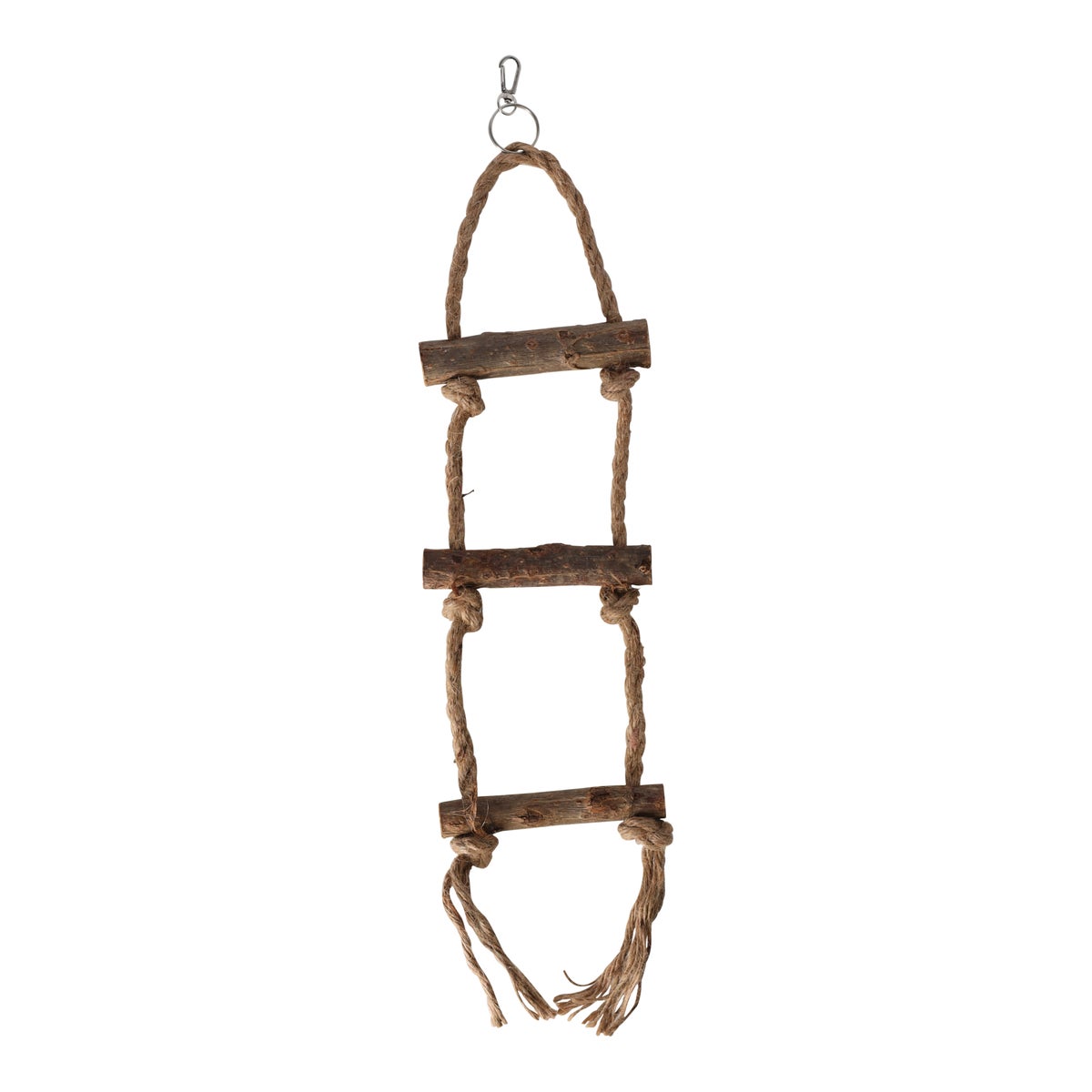 Vogel ladder+touw 3 treden 40cm Vogel ladder+touw 3 treden 40cm