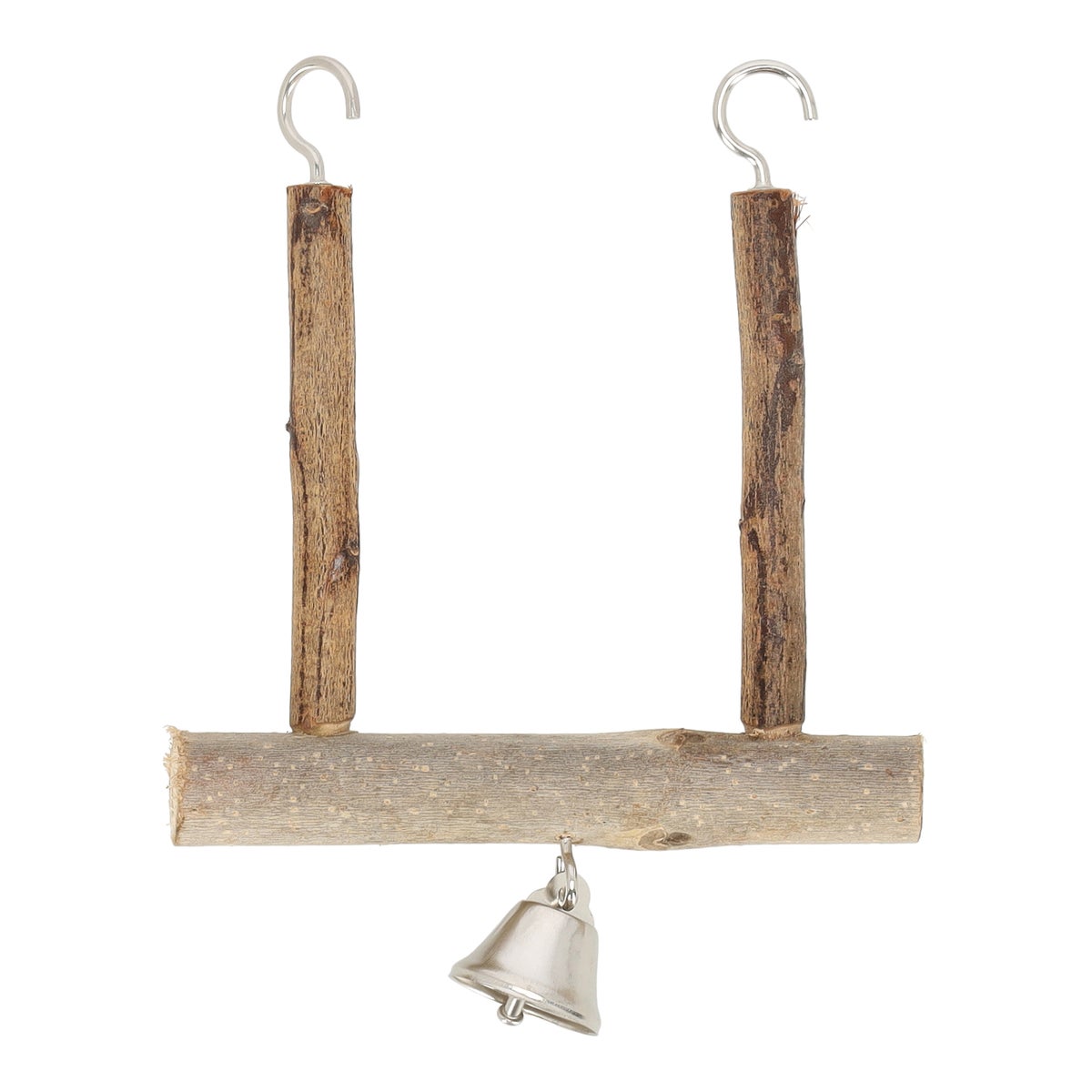 Vogel schommel+bel hout 15cm Vogel schommel+bel hout 15cm