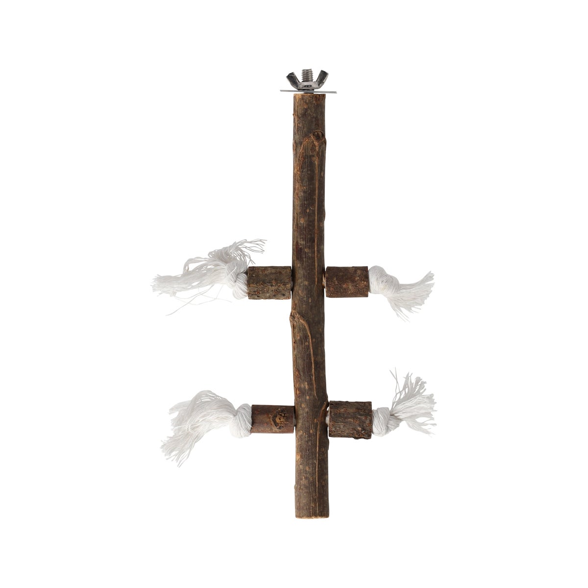 Vogel zitstok hout met touw 25 cm Vogel zitstok hout met touw 25 cm