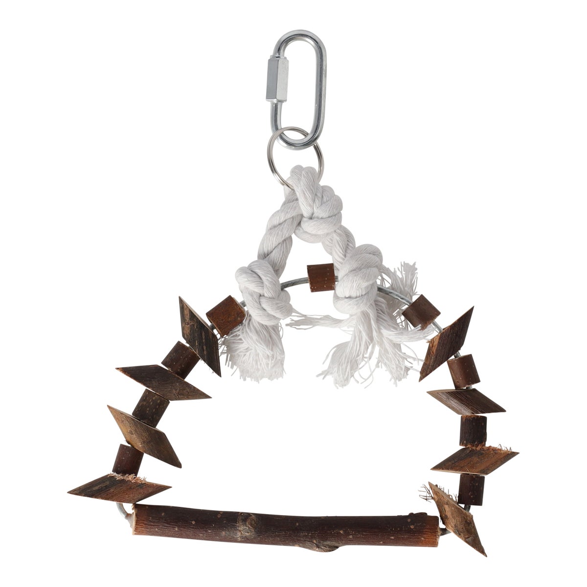 Vogel schommel boog touw+hout 20cm Vogel schommel boog touw+hout 20cm