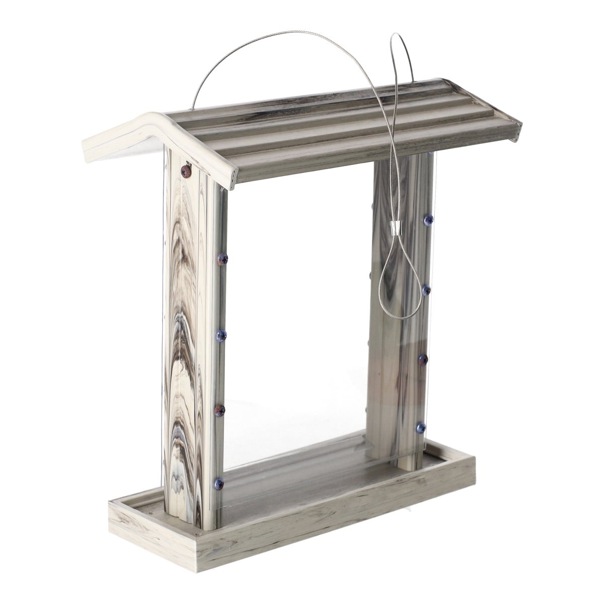 Voedersilo zaden Jony wit/grijs 26x13,5x28,7cm Voedersilo zaden Jony wit/grijs 26x13,5x28,7cm