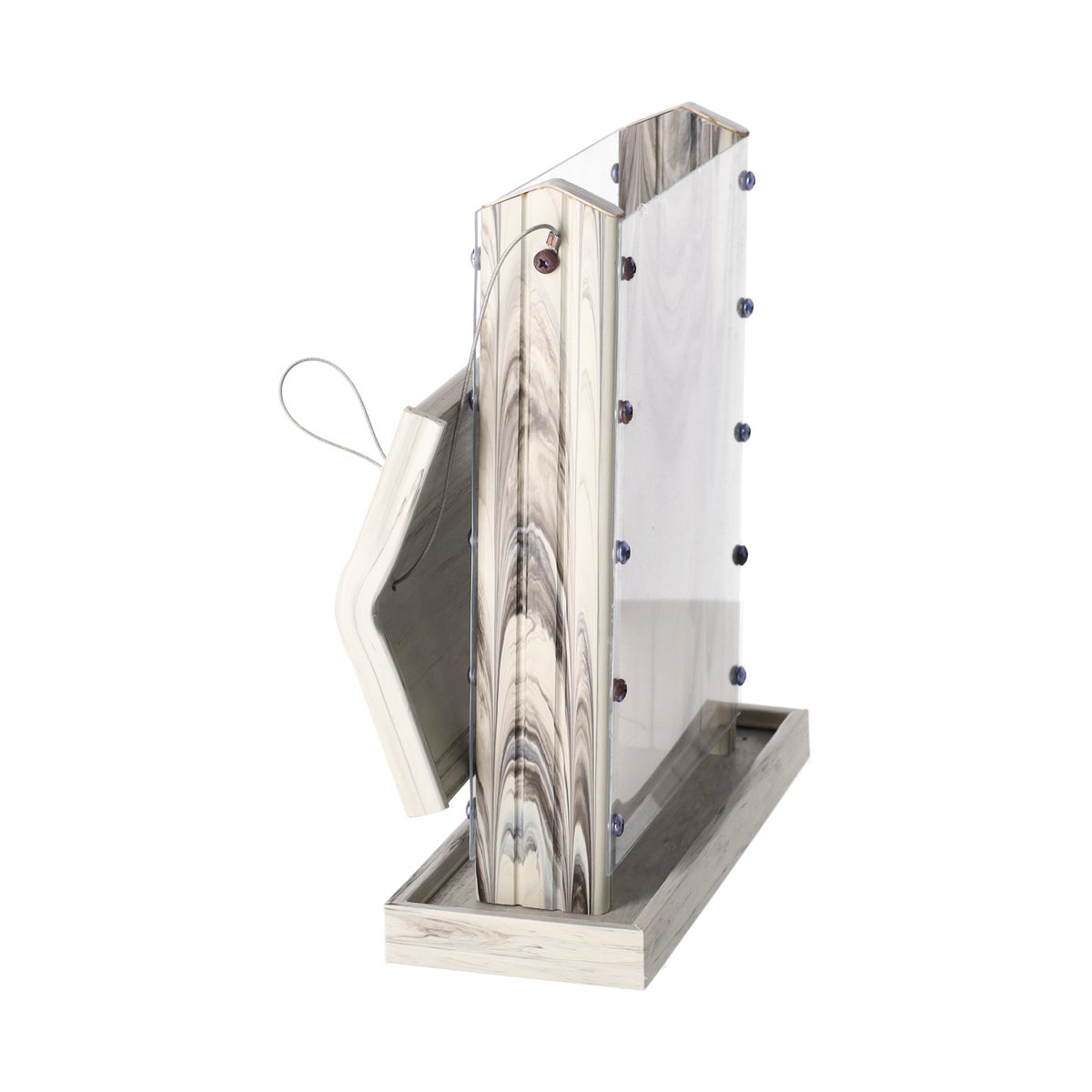 Voedersilo zaden Jony wit/grijs 26x13,5x28,7cm Voedersilo zaden Jony wit/grijs 26x13,5x28,7cm