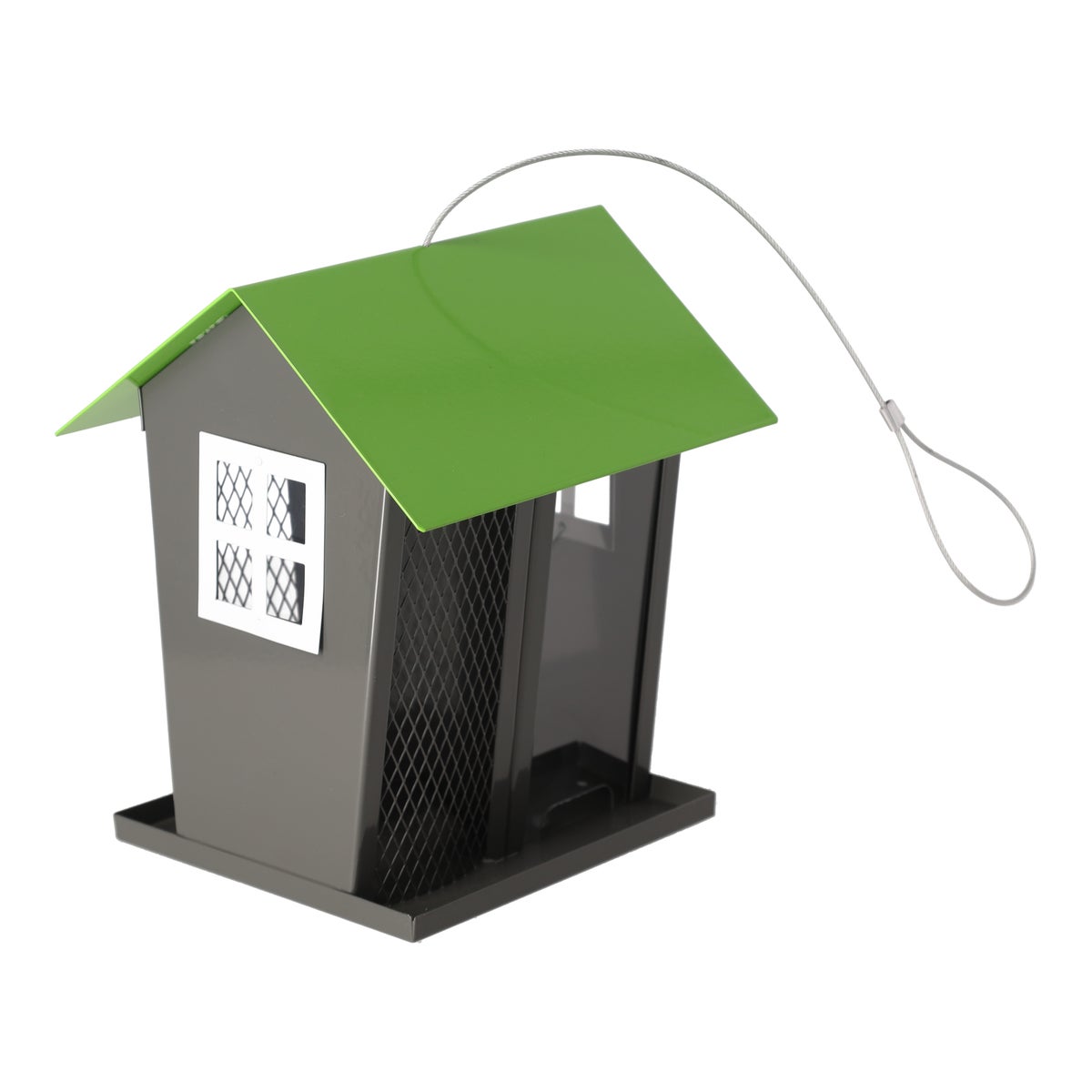 Voedersilo Yrsa zaden+noten metaal grijs/groen Voedersilo Yrsa zaden+noten metaal grijs/groen