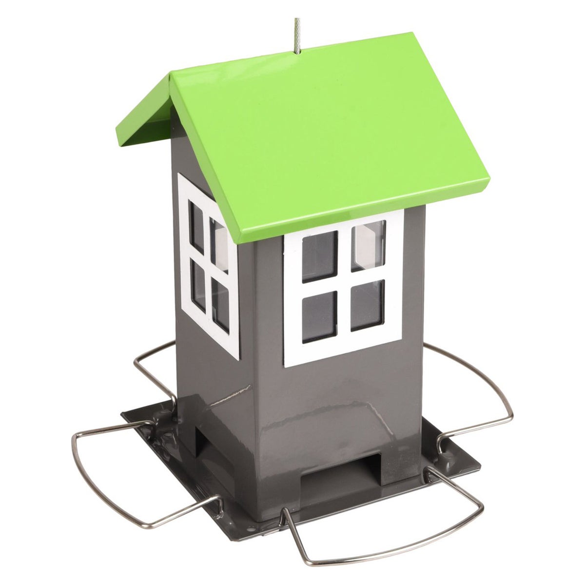 Voedersilo zaad Rayan grijs 12 x 12 x 19 cm Voedersilo zaad Rayan grijs 12 x 12 x 19 cm