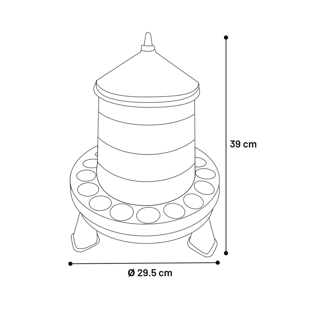 Voederbak edna op poten 4 kg Voederbak edna op poten 4 kg