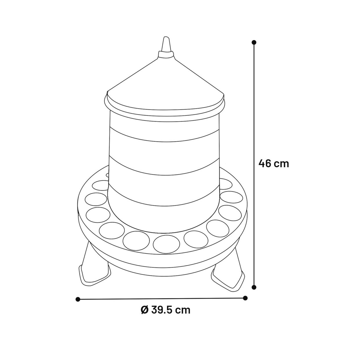 Voederbak edna op poten 8 kg Voederbak edna op poten 8 kg