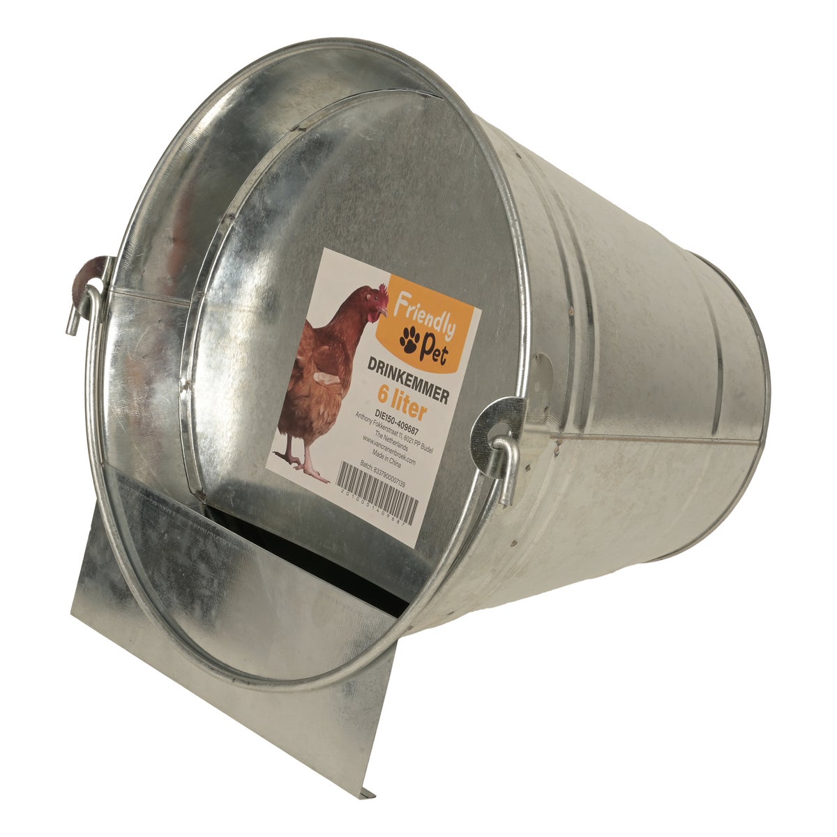 Drinkemmer metaal 6L Drinkemmer metaal 6L