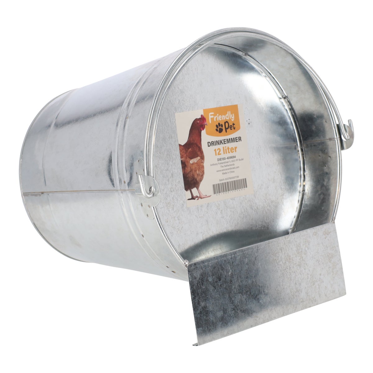 Drinkemmer metaal 12L Drinkemmer metaal 12L