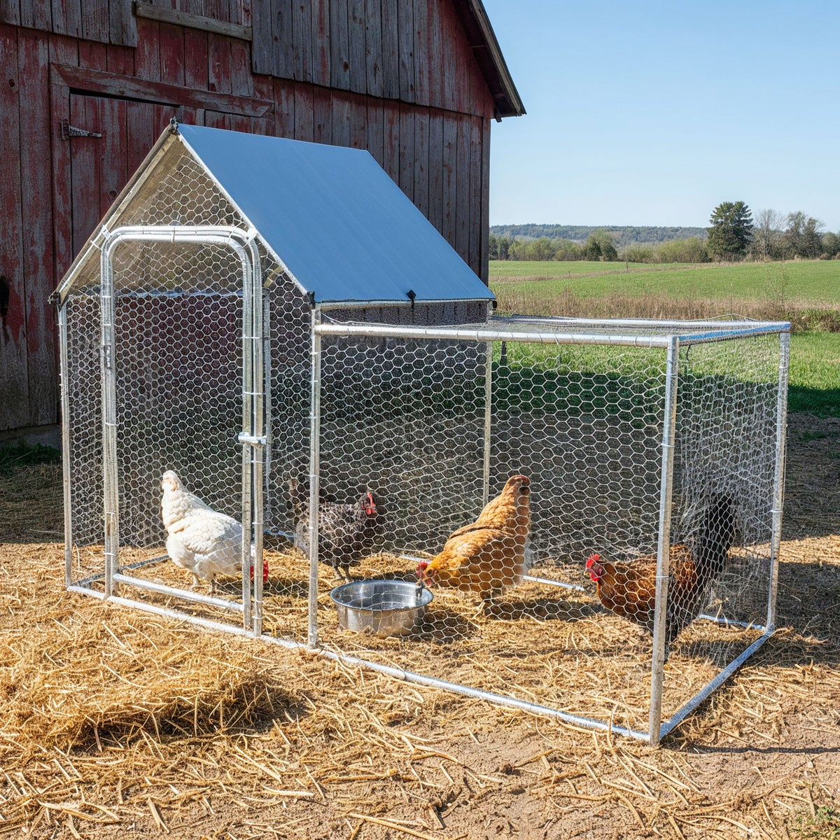 Stalen Kippen- konijnenren 2 x 1x1.5m Stalen Kippen- konijnenren 2 x 1x1.5m
