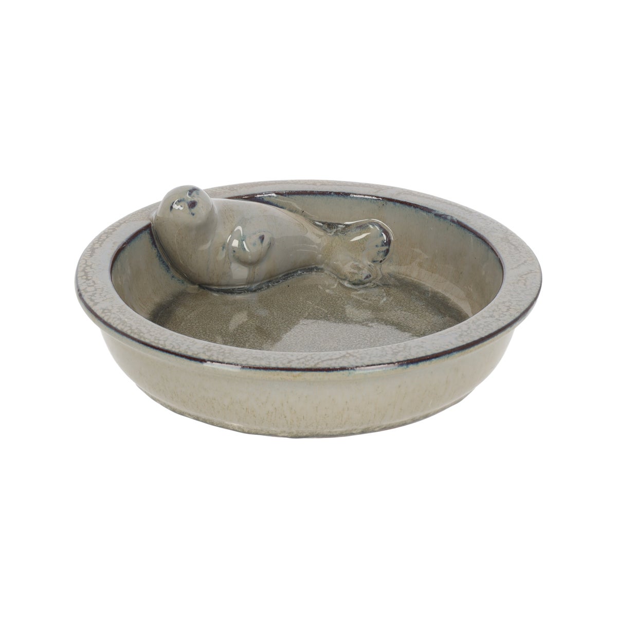 Vogelbad zeehond grijs 27cm Vogelbad zeehond grijs 27cm