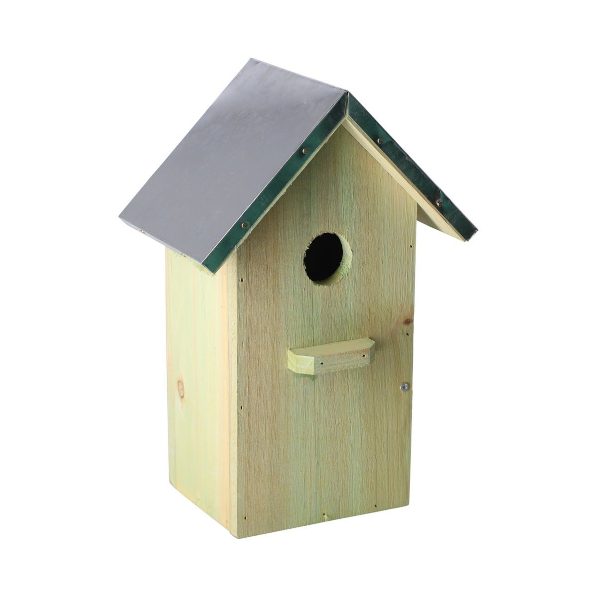 Vogelhuis + zink 18x12x2cm groen Vogelhuis + zink 18x12x2cm groen