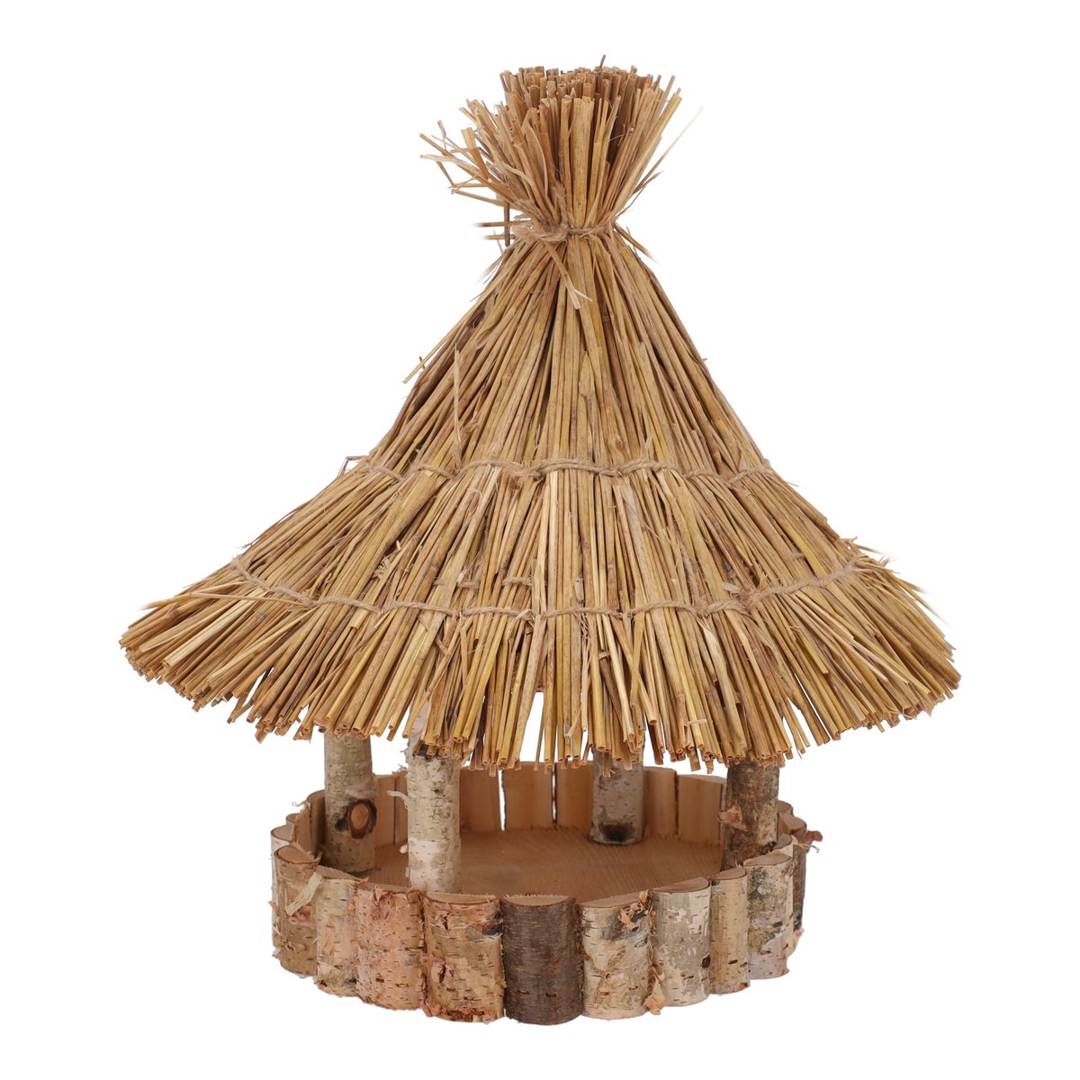 Voederhuis staand botvink stro Voederhuis staand botvink stro