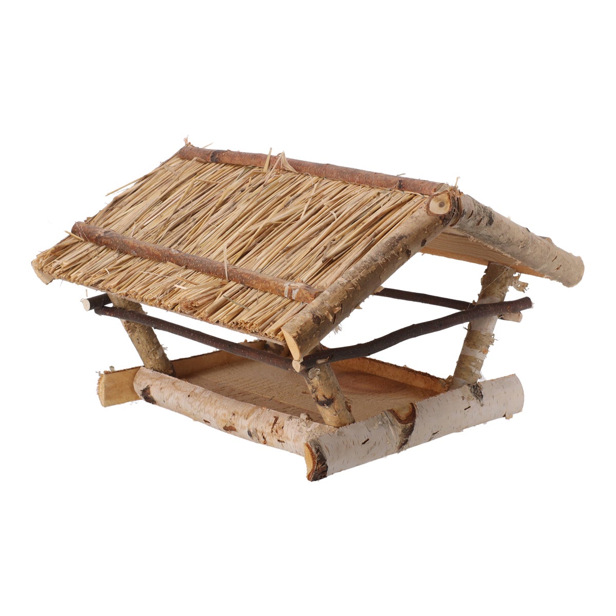 Voederhuis staand boomklever stro Voederhuis staand boomklever stro