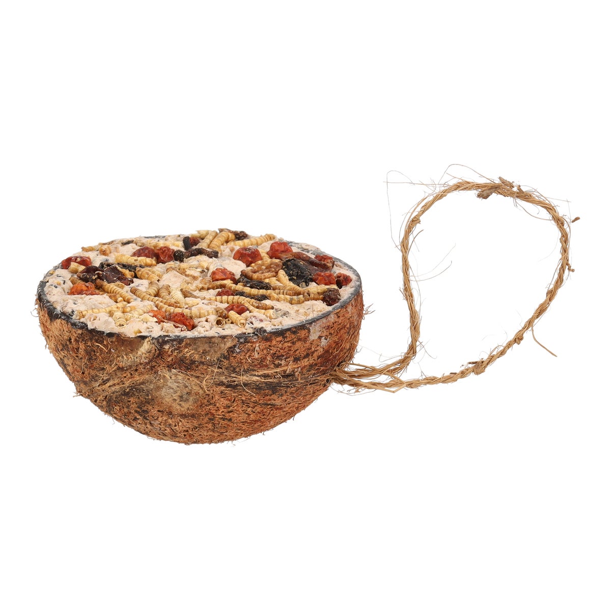 Halve cocosnoot met vet en granola Smulti Halve cocosnoot met vet en granola Smulti
