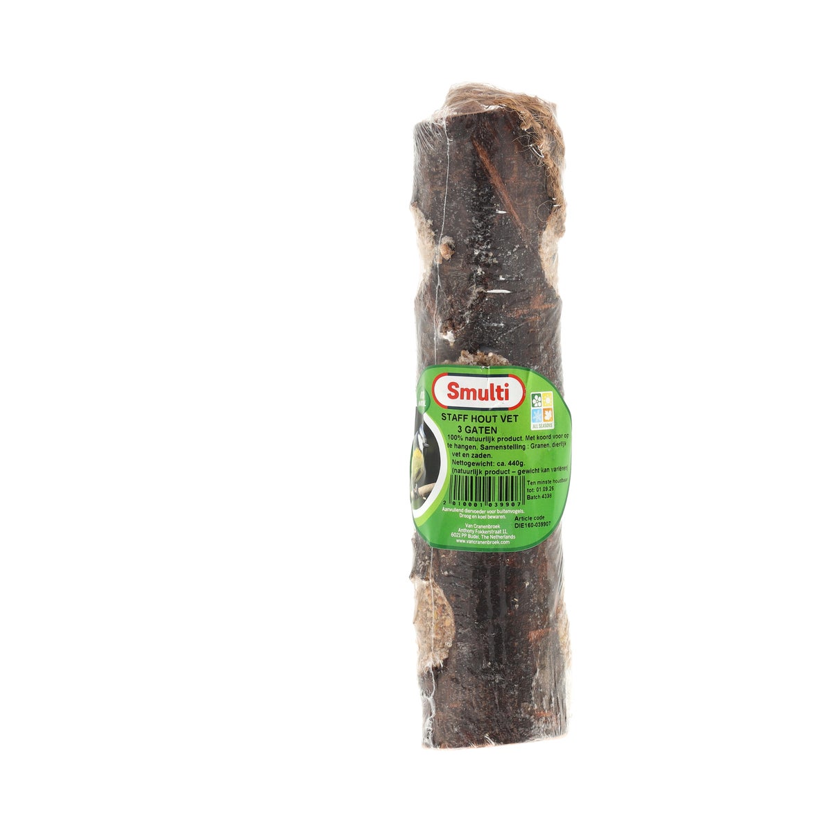 Staaf hout vet 3 gaten Smulti Staaf hout vet 3 gaten Smulti