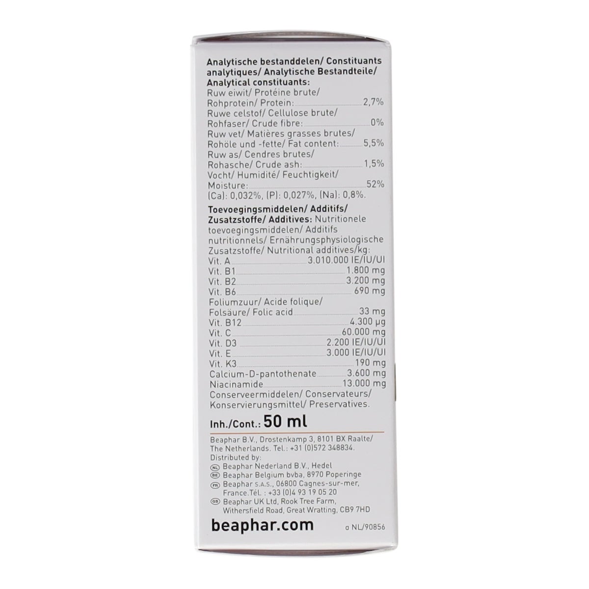 Multi-vitaminen vogel 50ml Beaphar Multi-vitaminen vogel 50ml Beaphar