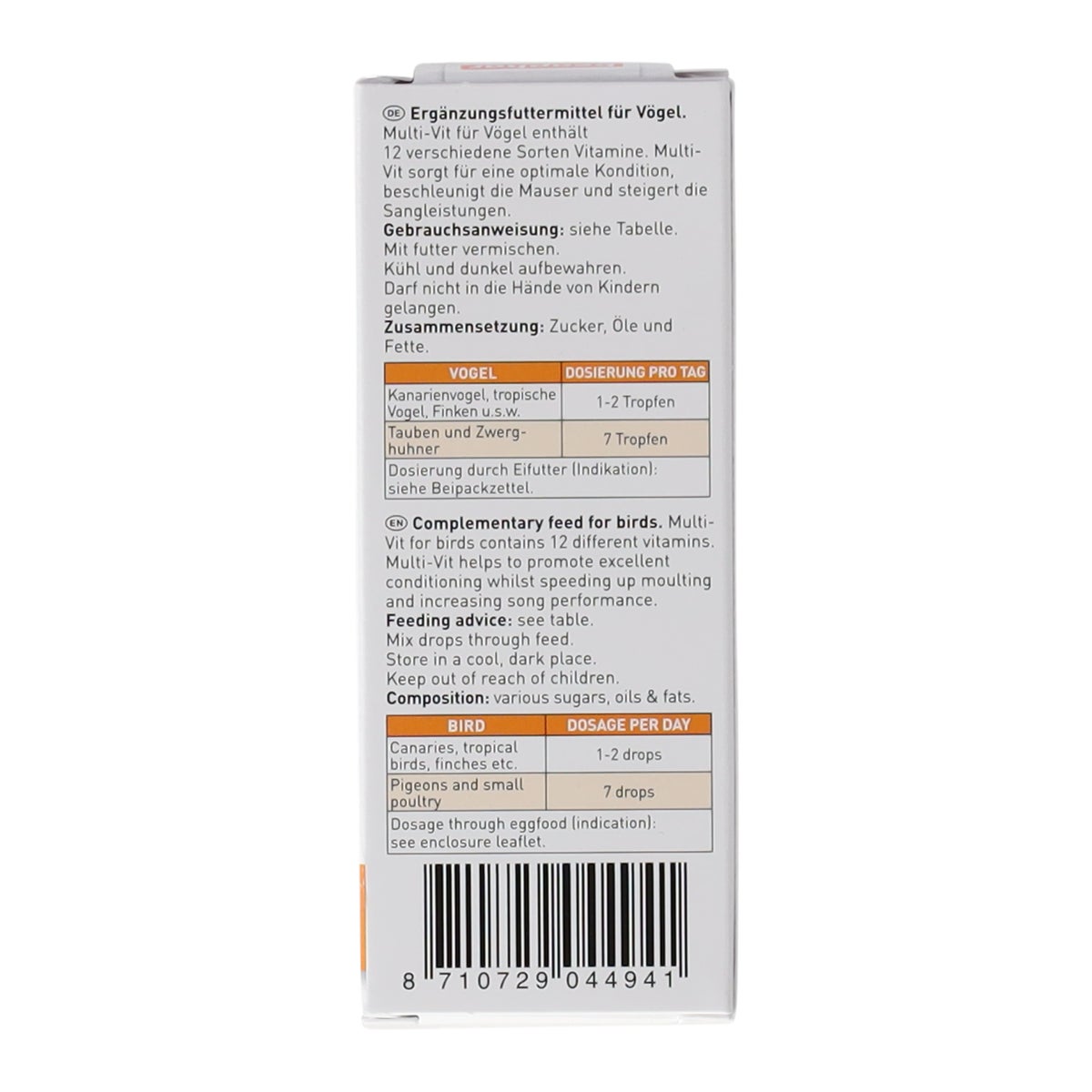 Multi-vitaminen vogel 50ml Beaphar Multi-vitaminen vogel 50ml Beaphar