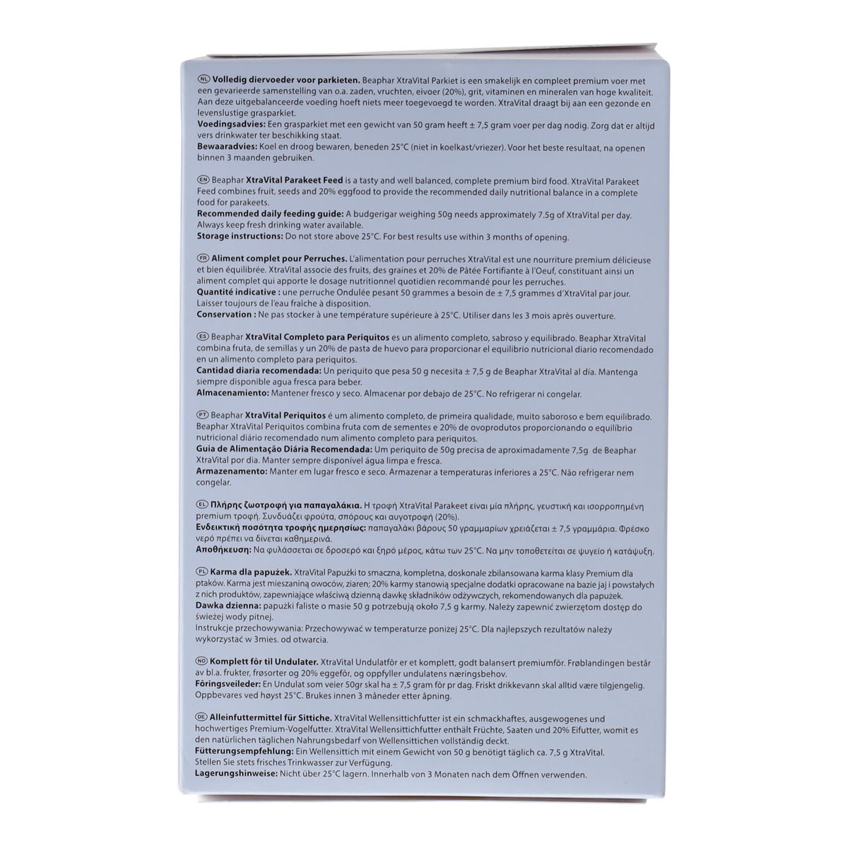 Voer vogel XtraVital parkiet 500g Voer vogel XtraVital parkiet 500g